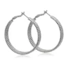 GUESS Silver Tone Triple Row Hoop Earrings