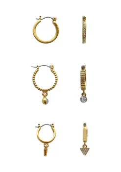 GUESS Gold-Tone Trio Huggie Earrings