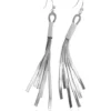 GUESS Silver Tone and Crystal Herringbone Chain Fringe Earrings
