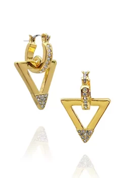 GUESS Gold-Tone Huggie Drop Earrings