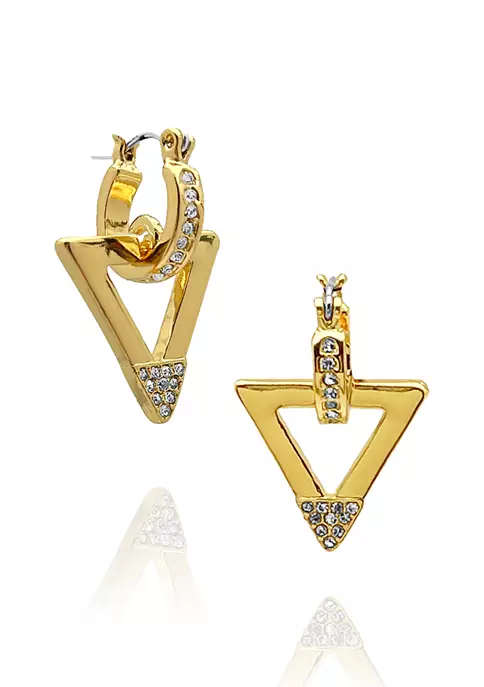 GUESS Gold-Tone Huggie Drop Earrings 2 GUESS Gold-Tone Huggie Drop Earrings - Image 2