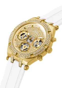 GUESS® Gold Tone White Silicone Watch -Cheap GUESS® Store Belk 374