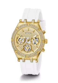 GUESS® Gold Tone White Silicone Watch -Cheap GUESS® Store Belk 375