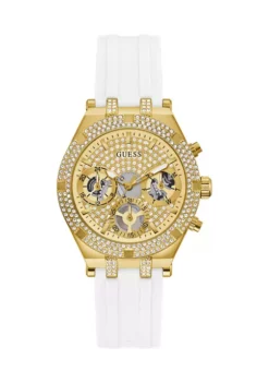 GUESS® Gold Tone White Silicone Watch -Cheap GUESS® Store Belk 376