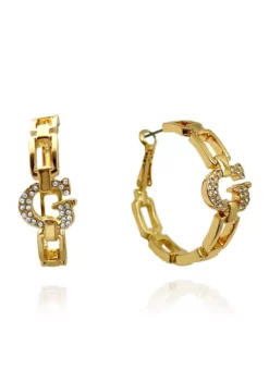 GUESS Gold-Tone Lever Back Hoop Earrings