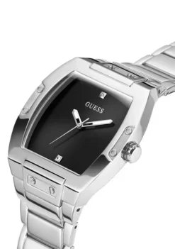 GUESS® Men's Silver Black Diamond Watch -Cheap GUESS® Store Belk 404