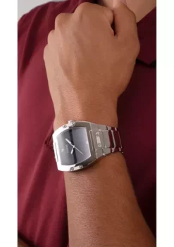 GUESS® Men's Silver Black Diamond Watch -Cheap GUESS® Store Belk 405