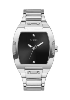 GUESS® Men's Silver Black Diamond Watch -Cheap GUESS® Store Belk 406