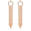 GUESS Gold Tone Multi Snake Chain Fringe Earrings