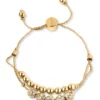 GUESS Gold Tone and Crystal Double Row Fireball Slider Bracelet