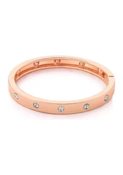 GUESS Rose Gold Tone Hinged Bangle Bracelet