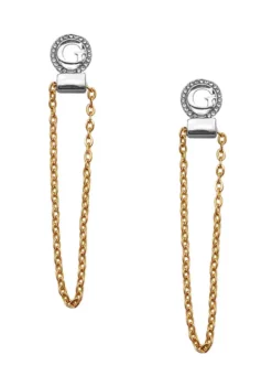 GUESS Gold-Tone Chain Linear Earrings