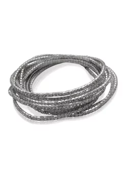 GUESS Gold Tone Jet and Crystal Bracelets - Set of 3