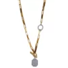 GUESS Two Tone Crystal Y Necklace
