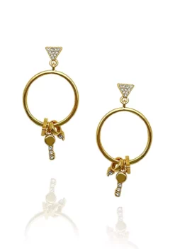 GUESS Gold-Tone Front Facing Hoop Earrings