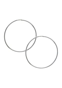 GUESS Silver Tone Endless Hoop Earrings