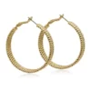 GUESS Gold Tone Triple Row Hoop Earrings