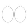 GUESS Silver Tone Twist Design Hoop Earrings