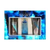 Guess Night Homme by Guess 3 Piece Set Includes: 3.4 oz Eau de Toilette Spray + 6.0 oz Deodorant Spray + 6.7 oz Body Wash