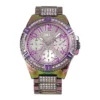 Guess Womens GW0044L1 Purple Iridescent Stainless-Steel Watch
