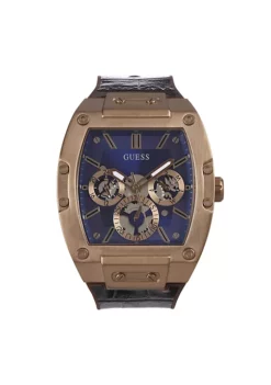 Guess Mens Phoenix GW0202G2 Multifunction Genuine Leather Strap Watch