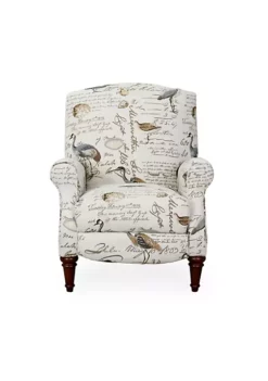 The Hamptons Collection 38” White Bird Script Fabric Contemporary Style Manual Reclining Chair -Cheap GUESS® Store Belk 694