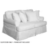 The Hamptons Collection Sunset Trading Horizon T-Cushion Loveseat Slipcover Warm White