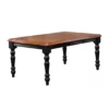 The Hamptons Collection 56” Antique Black and Cherry Solid Handcrafted Hardwood Large Rectangular Extendable Dining Table
