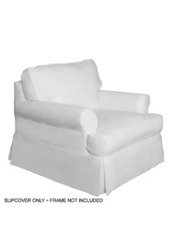The Hamptons Collection Sunset Trading Horizon T-Cushion Chair Slipcover Performance Fabric White -Cheap GUESS® Store Belk 714