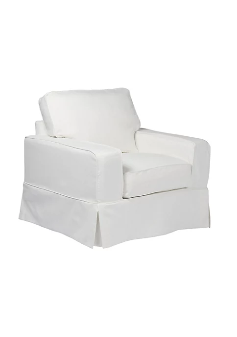 The Hamptons Collection 36" White Elegant Sunset Trading Americana Comfortable Slip Covered Chair 2 The Hamptons Collection 36" White Elegant Sunset Trading Americana Comfortable Slip Covered Chair - Image 2