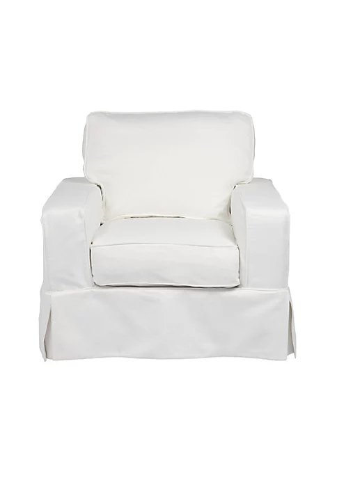 The Hamptons Collection 36" White Elegant Sunset Trading Americana Comfortable Slip Covered Chair 5 The Hamptons Collection 36" White Elegant Sunset Trading Americana Comfortable Slip Covered Chair - Image 5