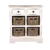 The Hamptons Collection 29.50” White and Brown Trading Cottage Storage Cabinet with Baskets