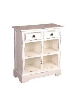 The Hamptons Collection 29.50” White and Brown Trading Cottage Storage Cabinet with Baskets -Cheap GUESS® Store Belk 726