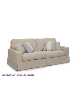 The Hamptons Collection Sunset Trading Americana Box Cushion Sofa Slipcover Linen