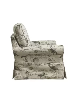 The Hamptons Collection 36” Off-White and Gray Bird Script Fabric Slipcovered Swivel Rocking Chair 7 The Hamptons Collection 36” Off-White and Gray Bird Script Fabric Slipcovered Swivel Rocking Chair -Cheap GUESS® Store Belk 762