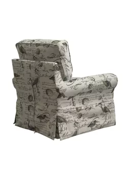 The Hamptons Collection 36” Off-White and Gray Bird Script Fabric Slipcovered Swivel Rocking Chair 8 The Hamptons Collection 36” Off-White and Gray Bird Script Fabric Slipcovered Swivel Rocking Chair -Cheap GUESS® Store Belk 763