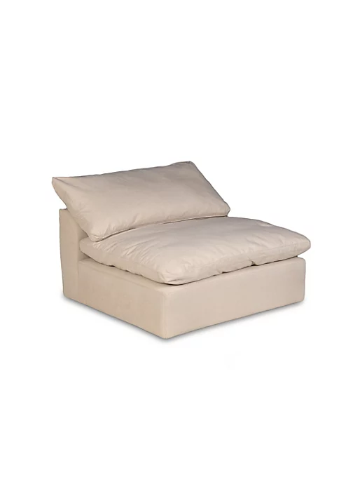 The Hamptons Collection 44" Tan Fabric Upholstery Slipcovered Armless Sofa Sectional Modular Chair 2 The Hamptons Collection 44" Tan Fabric Upholstery Slipcovered Armless Sofa Sectional Modular Chair - Image 2