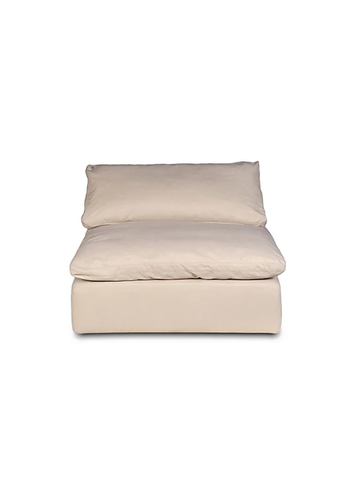 The Hamptons Collection 44" Tan Fabric Upholstery Slipcovered Armless Sofa Sectional Modular Chair 4 The Hamptons Collection 44" Tan Fabric Upholstery Slipcovered Armless Sofa Sectional Modular Chair - Image 4