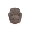The Hamptons Collection 34" Heathered Black and Brown Soft Tweed Low Back Swivel Chair