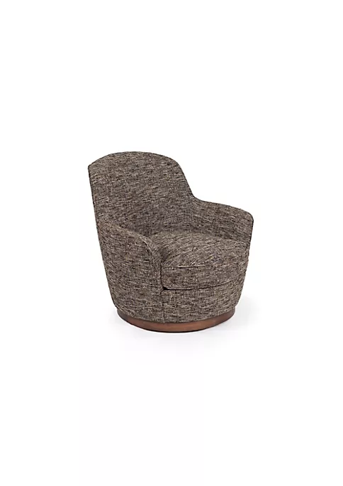 The Hamptons Collection 34" Heathered Black and Brown Soft Tweed Low Back Swivel Chair 2 The Hamptons Collection 34" Heathered Black and Brown Soft Tweed Low Back Swivel Chair - Image 2