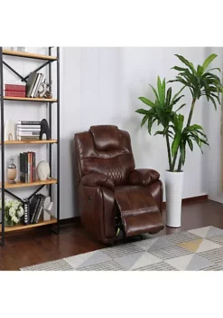 The Hamptons Collection 41” Rich Brown Power Recliner in Leather Gel -Cheap GUESS® Store Belk 800