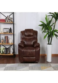 The Hamptons Collection 41” Rich Brown Power Recliner in Leather Gel -Cheap GUESS® Store Belk 801
