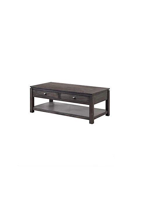 The Hamptons Collection 50” Gray Rectangular Wooden Coffee Table with Drawers and Shelf 1 The Hamptons Collection 50” Gray Rectangular Wooden Coffee Table with Drawers and Shelf