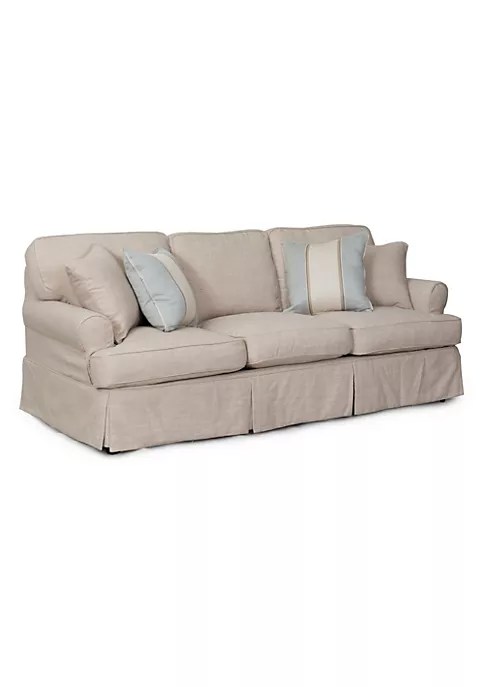 The Hamptons Collection 85” Linen Beige T-cushion Sofa Cover with Back and Seat Cushion Cover and Pillow Covers 1 The Hamptons Collection 85” Linen Beige T-cushion Sofa Cover with Back and Seat Cushion Cover and Pillow Covers