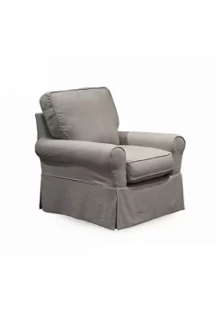 The Hamptons Collection Set of 3 Gray Sunset Trading Horizon Box Cushion Chair Slipcovers 36"