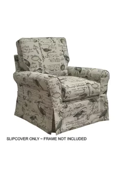 The Hamptons Collection Sunset Trading Horizon Box Cushion Chair Slipcover Bird Script -Cheap GUESS® Store Belk 842