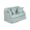 The Hamptons Collection 60” Cyan Blue T-cushion Loveseat Cover with Back and Seat Cushion Cover and Pillow Covers