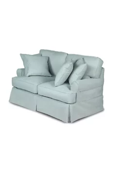 The Hamptons Collection 60” Cyan Blue T-cushion Loveseat Cover with Back and Seat Cushion Cover and Pillow Covers -Cheap GUESS® Store Belk 845