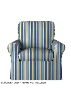 The Hamptons Collection Blue Beach Striped Sunset Trading Horizon Box Cushion Chair Slipcover Performance Fabric -Cheap GUESS® Store Belk 852