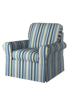 The Hamptons Collection Blue Beach Striped Sunset Trading Horizon Box Cushion Chair Slipcover Performance Fabric -Cheap GUESS® Store Belk 853